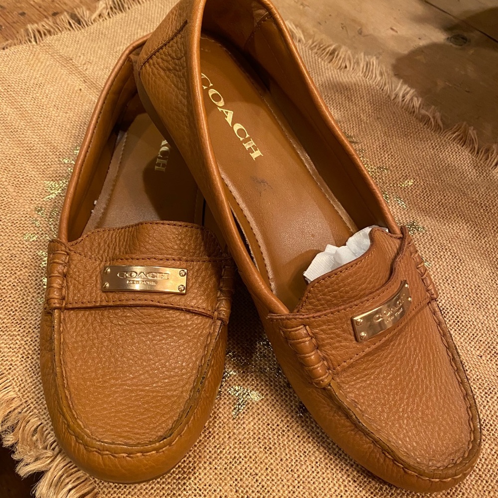 Coach Brown Pebble Leather Loafers